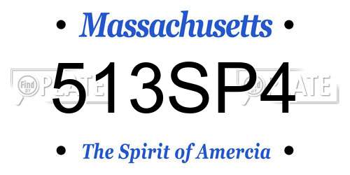 513SP4 Massachusetts License Plate