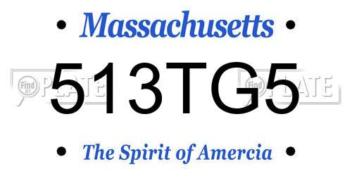 513TG5 Massachusetts License Plate