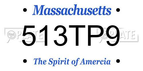513TP9 Massachusetts License Plate