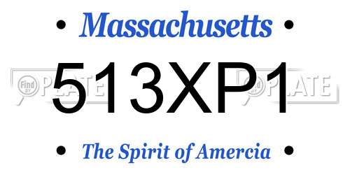 513XP1 Massachusetts License Plate