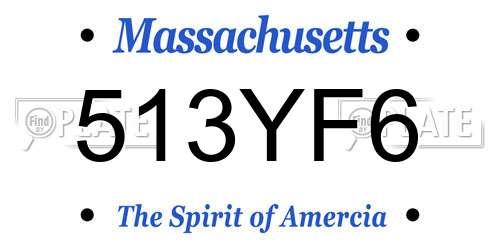 513YF6 Massachusetts License Plate