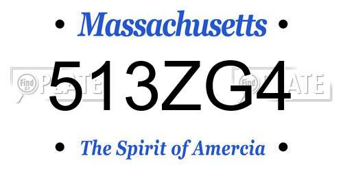 513ZG4 Massachusetts License Plate