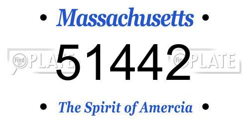 51442 Massachusetts License Plate