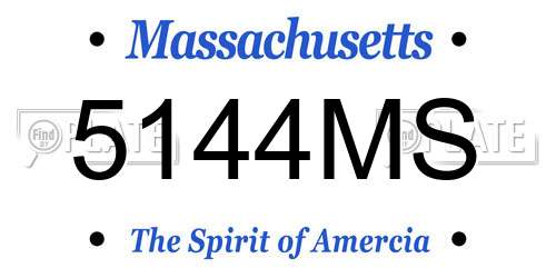 5144MS Massachusetts License Plate