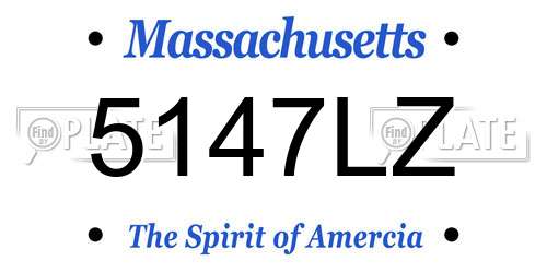 5147LZ Massachusetts License Plate