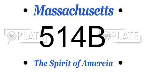 514B Massachusetts License Plate