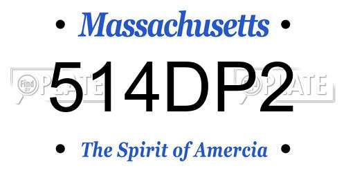 514DP2 Massachusetts License Plate