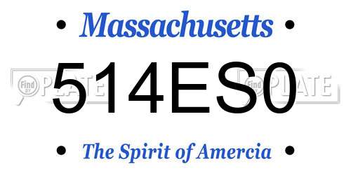 514ES0 Massachusetts License Plate