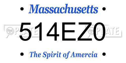 514EZ0 Massachusetts License Plate