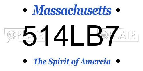 514LB7 Massachusetts License Plate