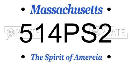 514PS2 Massachusetts License Plate