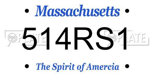 514RS1 Massachusetts License Plate