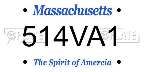 514VA1 Massachusetts License Plate