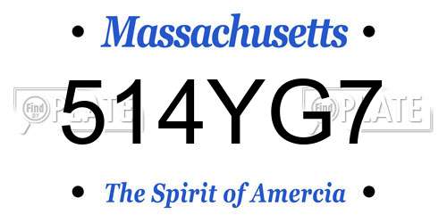 514YG7 Massachusetts License Plate