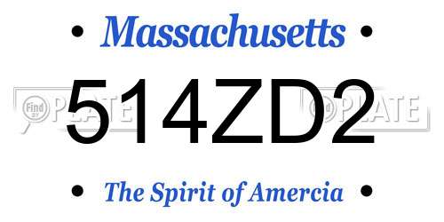 514ZD2 Massachusetts License Plate