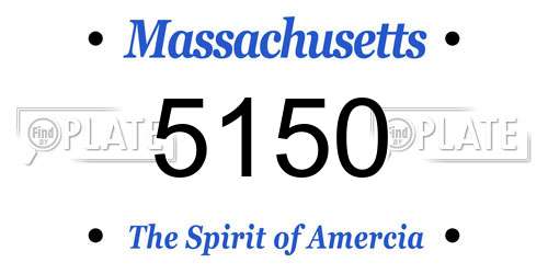 5150 Massachusetts License Plate