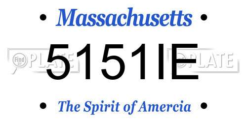 5151IE Massachusetts License Plate