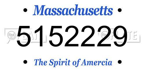 5152229 Massachusetts License Plate
