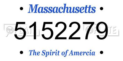 5152279 Massachusetts License Plate