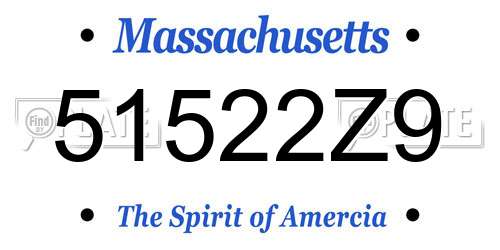 51522Z9 Massachusetts License Plate