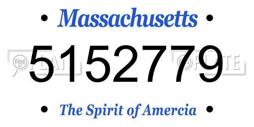 5152779 Massachusetts License Plate