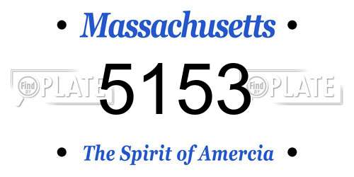 5153 Massachusetts License Plate