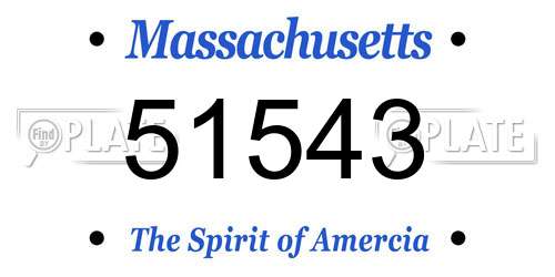 51543 Massachusetts License Plate