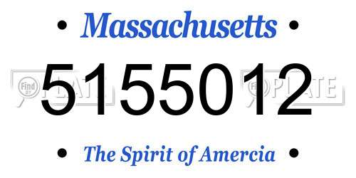 5155012 Massachusetts License Plate
