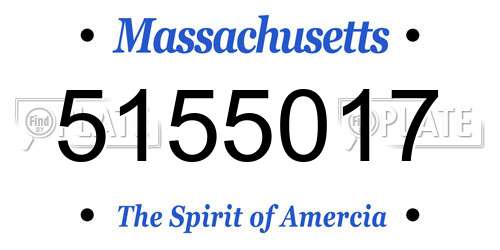 5155017 Massachusetts License Plate