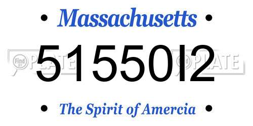 51550I2 Massachusetts License Plate