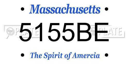 5155BE Massachusetts License Plate