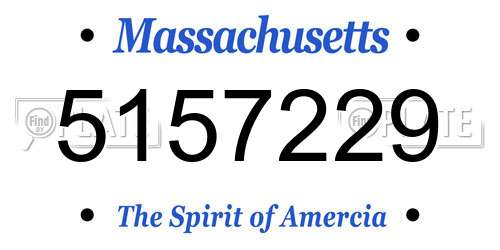 5157229 Massachusetts License Plate