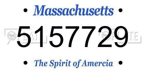 5157729 Massachusetts License Plate