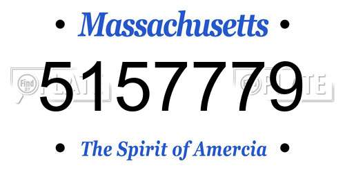 5157779 Massachusetts License Plate