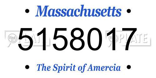 5158017 Massachusetts License Plate