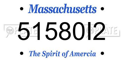 51580I2 Massachusetts License Plate