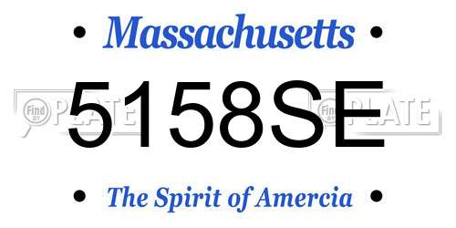 5158SE Massachusetts License Plate