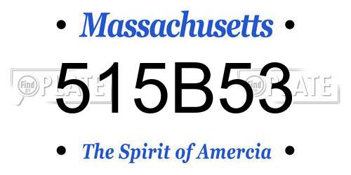515B53 Massachusetts License Plate