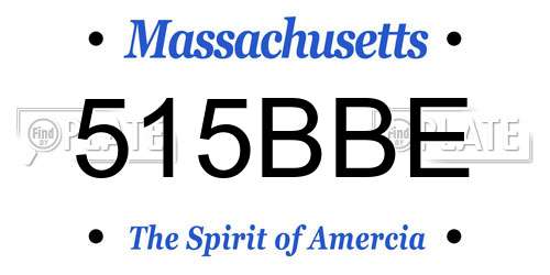 515BBE Massachusetts License Plate