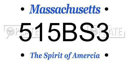 515BS3 Massachusetts License Plate