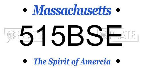 515BSE Massachusetts License Plate