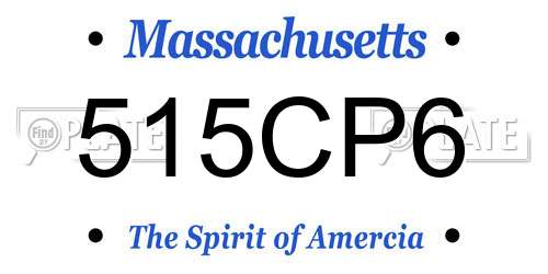 515CP6 Massachusetts License Plate