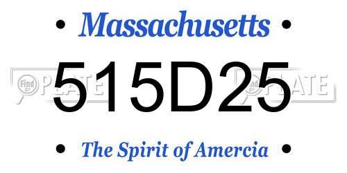 515D25 Massachusetts License Plate