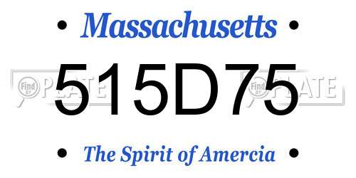 515D75 Massachusetts License Plate
