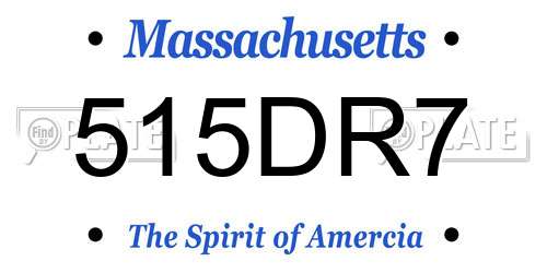 515DR7 Massachusetts License Plate