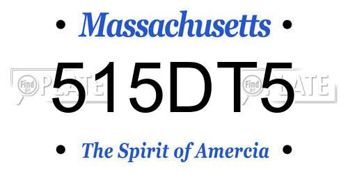 515DT5 Massachusetts License Plate