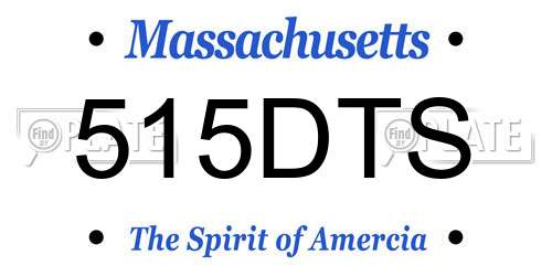 515DTS Massachusetts License Plate
