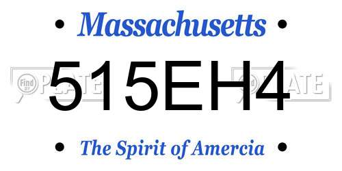 515EH4 Massachusetts License Plate