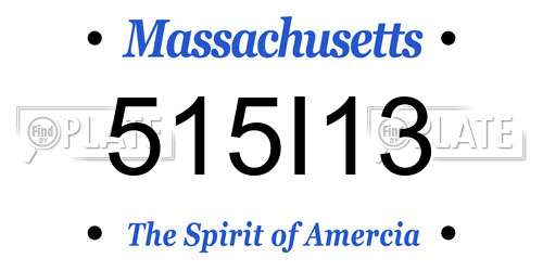 515I13 Massachusetts License Plate