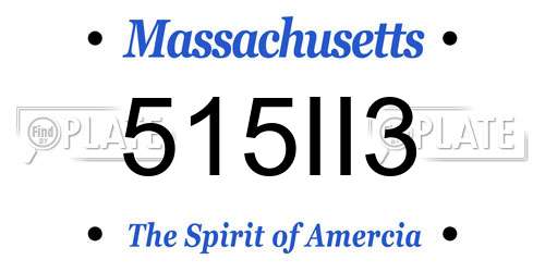 515II3 Massachusetts License Plate